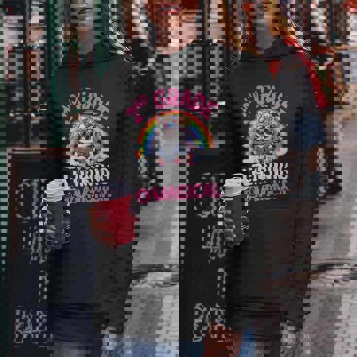 2Nd Grade Unicorn Cat Magical Caticorn Back Tochool レディースパーカー 面白い贈り物