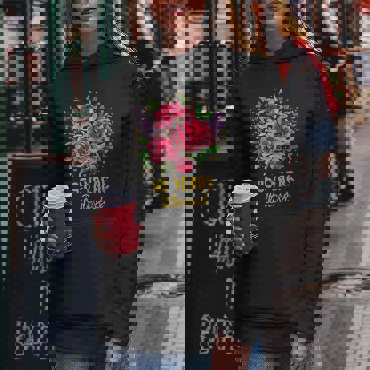 95歳 祝福されたかわいいバラの花 95歳 95歳の誕生日 レディースパーカー 面白い贈り物