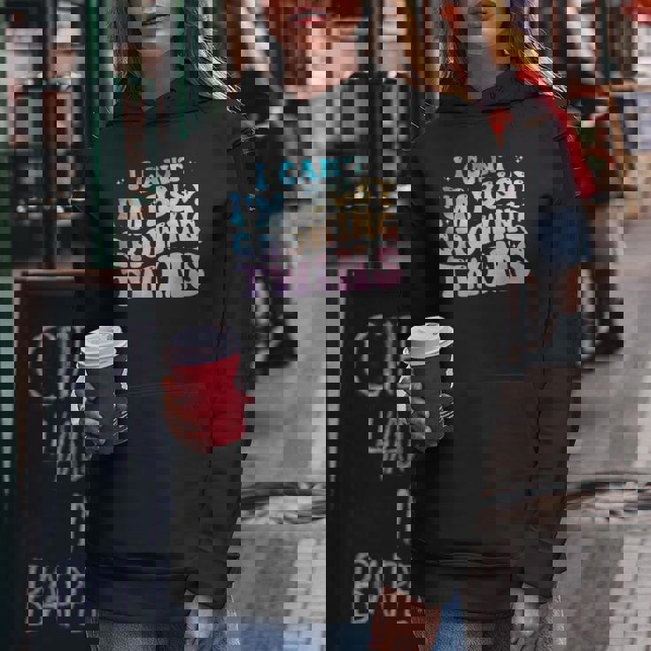 I Can't I'm Busy Growing Twins Twin Expecting Mom Pregnancy Women Hoodie Unique Gifts