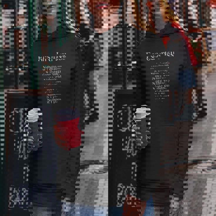 Focus On Jesus – Christian Faith Inspirational Reminder レディースパーカー 面白い贈り物