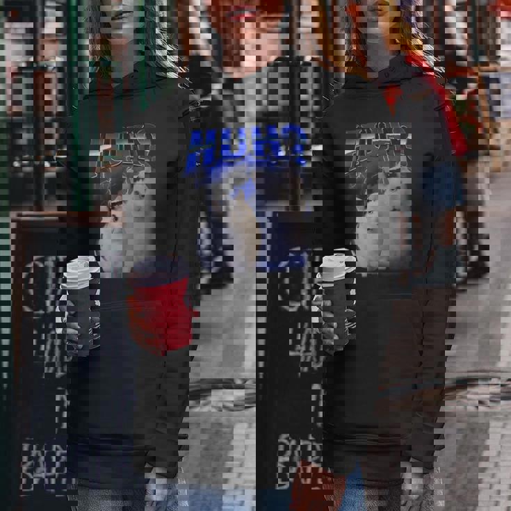 Huh ファニーダンクキャットミーム 女性&男性向け ヒンジなし グーフィーキャット レディースパーカー 面白い贈り物