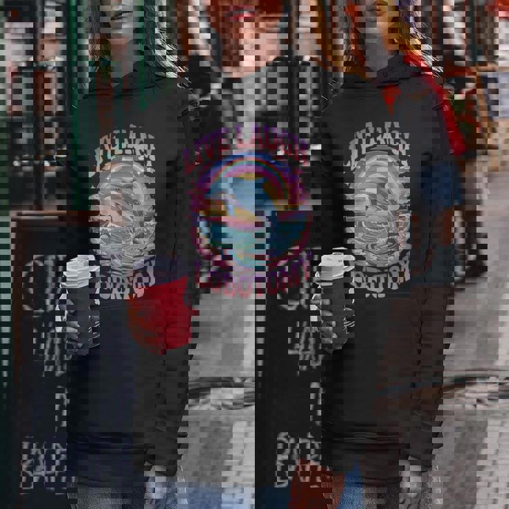 Live Laugh Lobotomy Dolphin Groovy レディースパーカー 面白い贈り物