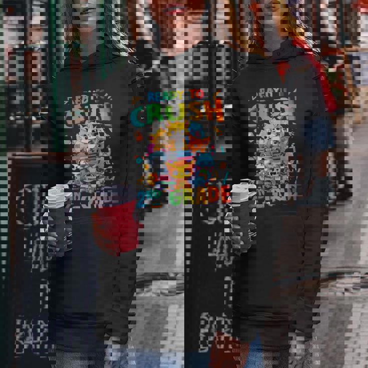 Ready To Crush 2Nd Grade Back Tochool 2Nd Grade Cat Kitten レディースパーカー 面白い贈り物