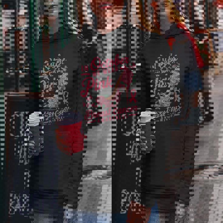 We Wear Pink October Shoes Breast Cancer Awareness Women Hoodie Unique Gifts We Wear Pink October Shoes Breast Cancer Awareness Women Hoodie Unique Gifts