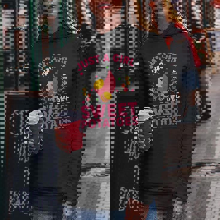 さつまいも好き さつまいもが大好きな女の子 レディースパーカー 面白い贈り物