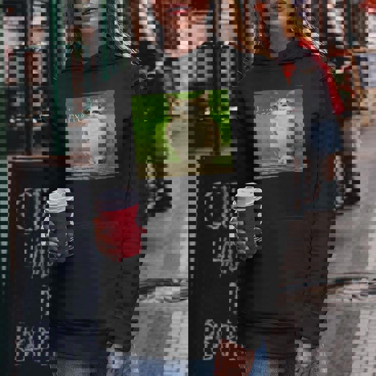 猫 フクロウ 面白い 呪われた Hello Bro Brainrot Meowl Hiro Meme レディースパーカー 面白い贈り物