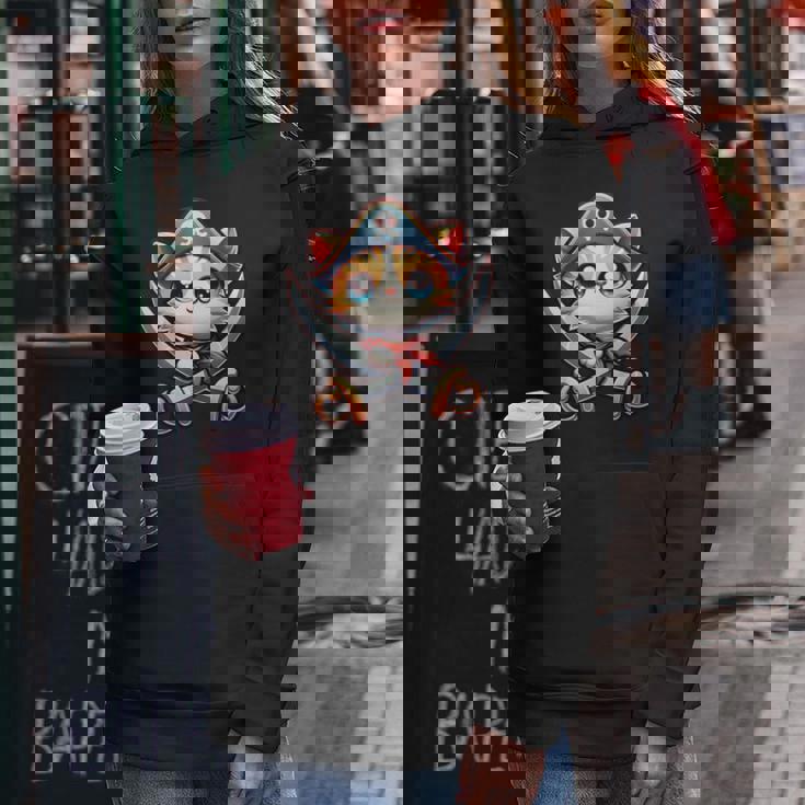 猫 海賊 キャプテントーク 海賊の日 幼児 女の子 男の子 レディースパーカー 面白い贈り物