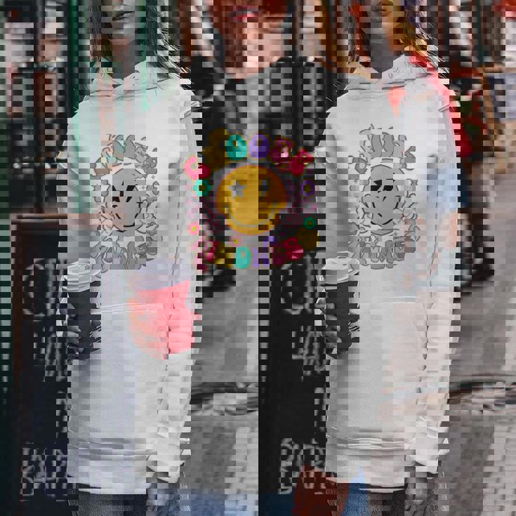 Cute Choose Kindness Groovy Smile Face Inspirational Be Kind Women Hoodie Unique Gifts