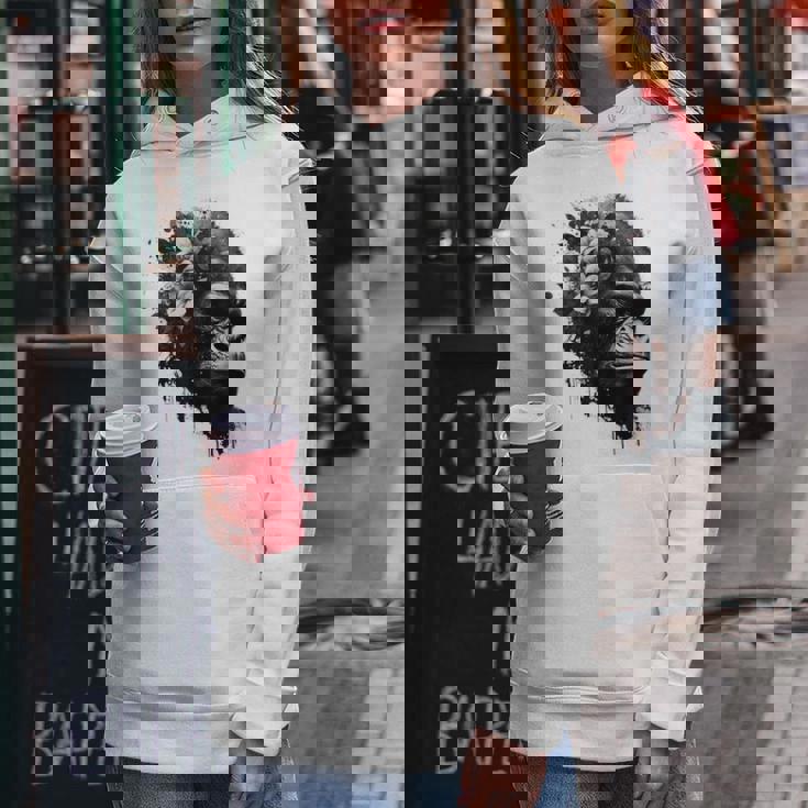 Gorilla Flowers モンキーアニマルプリントアート ゴリラ レディースパーカー 面白い贈り物