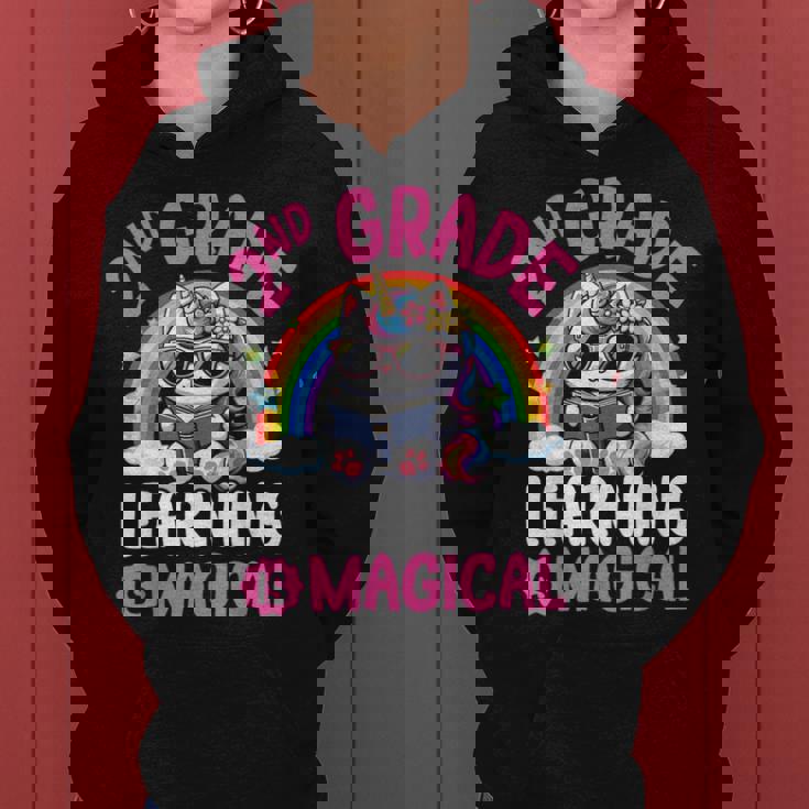 2Nd Grade Unicorn Cat Magical Caticorn Back Tochool レディースパーカー