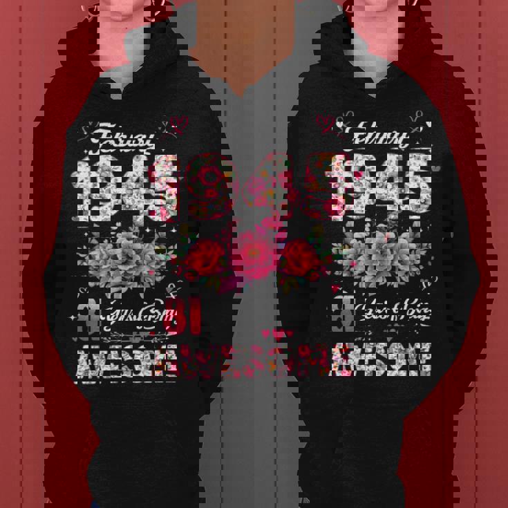 81歳 1945年2月 花柄 81歳 誕生日 男性 女性 長袖tシャツ レディースパーカー