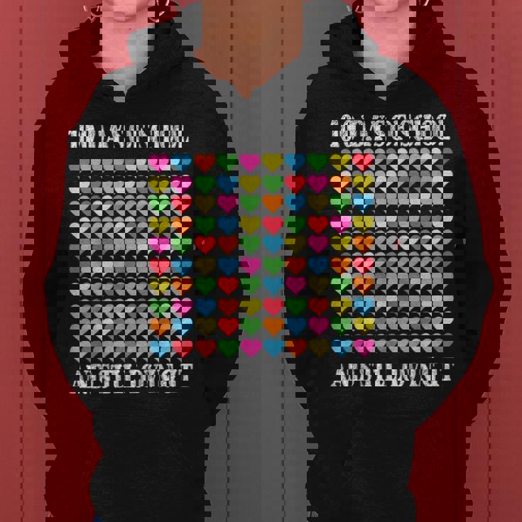 Heart Love 100 Days Ofchool Teacher Boy Girl レディースパーカー