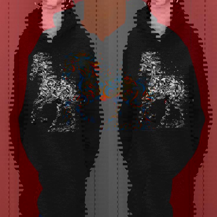 Horse Lover Majestic Horse 馬のグラフィック デザイン 長袖tシャツ レディースパーカー