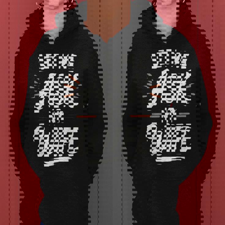 Let Me Ask My WifeSheaid No バックフロント 面白い レディースパーカー