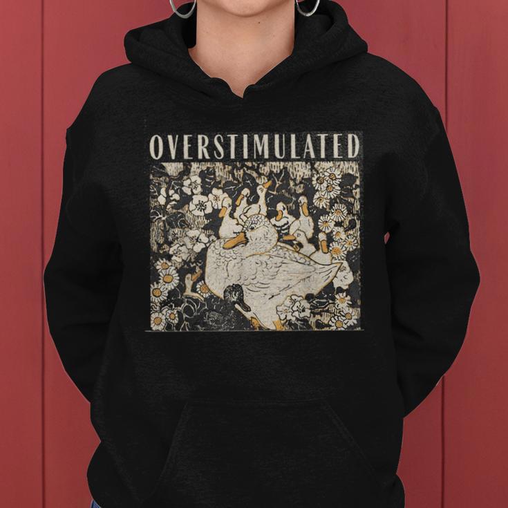 Overstimulated Mama Duck Farm Animal Homeschool Mom Life Women Hoodie