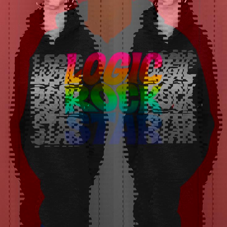 Rainbow Gradient Typography レディースパーカー