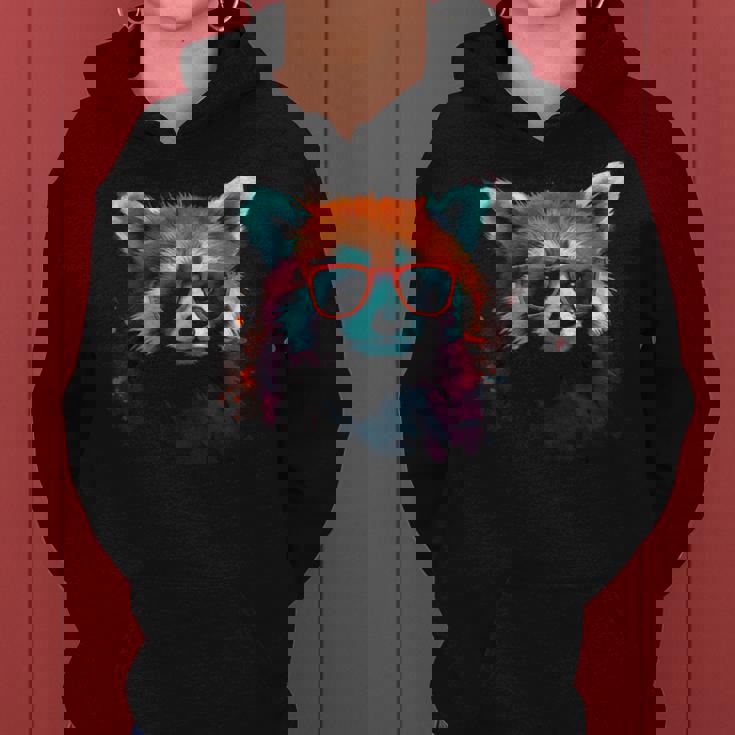 Red Panda サングラスアートワーク レディースパーカー