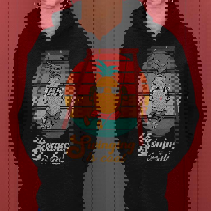 スイング パイナップル スイング クール 面白い フルーツ 男性 女性 子供 Pineapple レディースパーカー