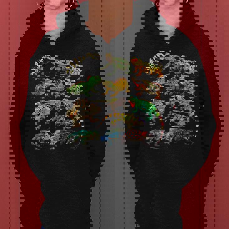 トカゲイグアナ クールな爬虫類タイプ – 男性、女性、男の子、女の子。 レディースパーカー