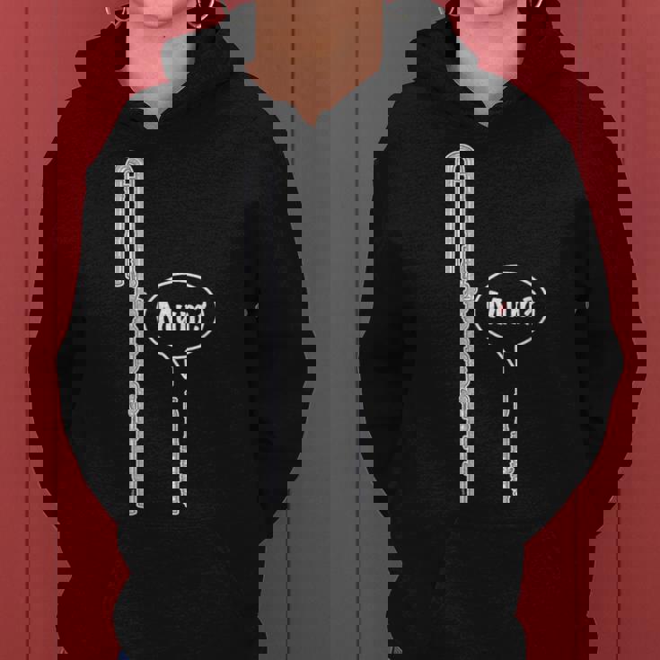 バスフルートとピッコロフルートのミーム 面白いフルートママ Flute Mum Humour レディースパーカー