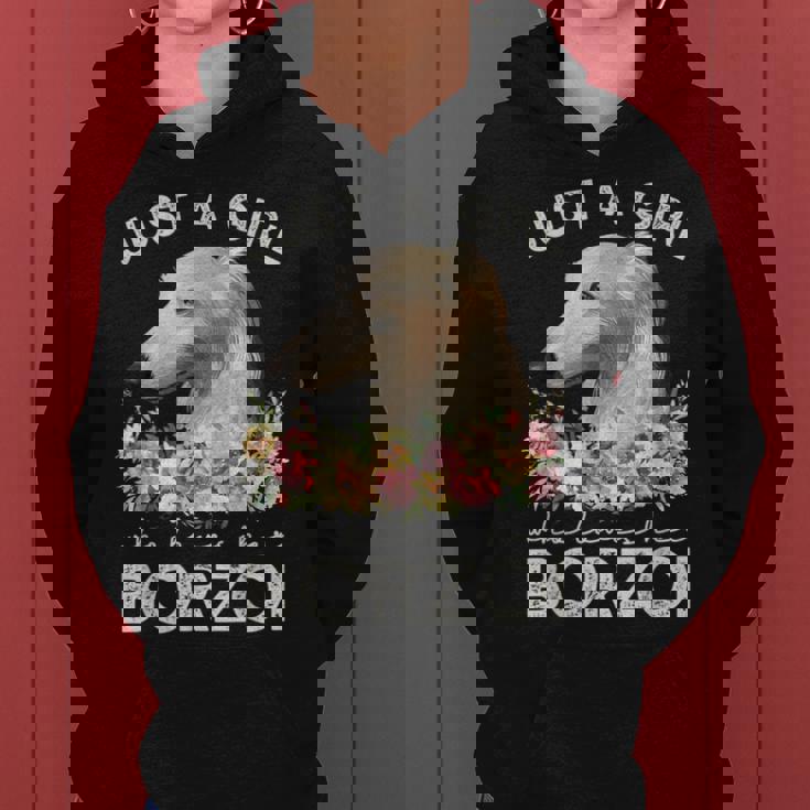 ボルゾイシャツ犬ギフト彼女を愛する女の子だけボルゾイ レディースパーカー