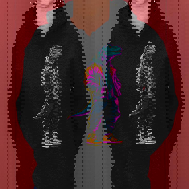 恐竜 漫画 かわいい かわいい かっこいい モチーフ 男性 女性 T-Rex レディースパーカー