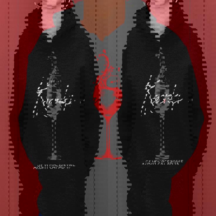 還暦祝い ワイン好き 酒好き 父 母 男性 女性 60歳お祝い Aged With Grace And Wine レディースパーカー