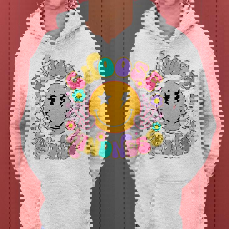 Cute Choose Kindness Groovy Smile Face Inspirational Be Kind Women Hoodie