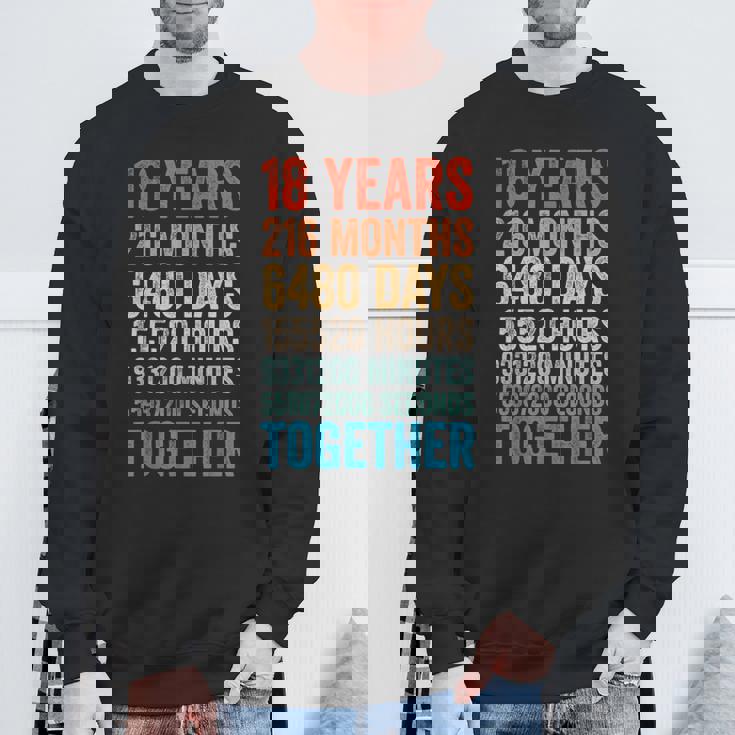 18年目の記念日 彼 彼女 カップル 18回目の結婚 スウェットシャツ 高齢者への贈り物