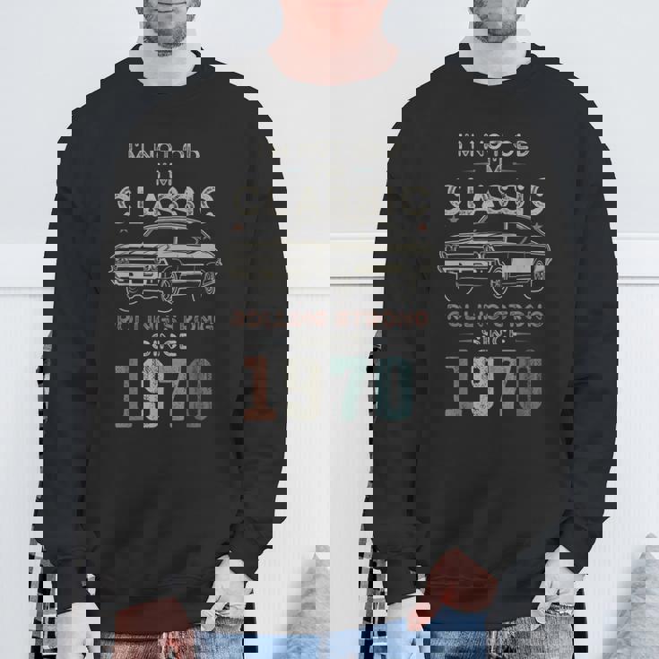 1970年生まれ、56歳の誕生日 クラシックカー スウェットシャツ 高齢者への贈り物