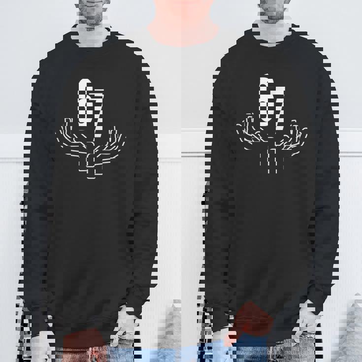 67 Six Seven Hand Gesture Meme Sweatshirt Gifts for Old Men