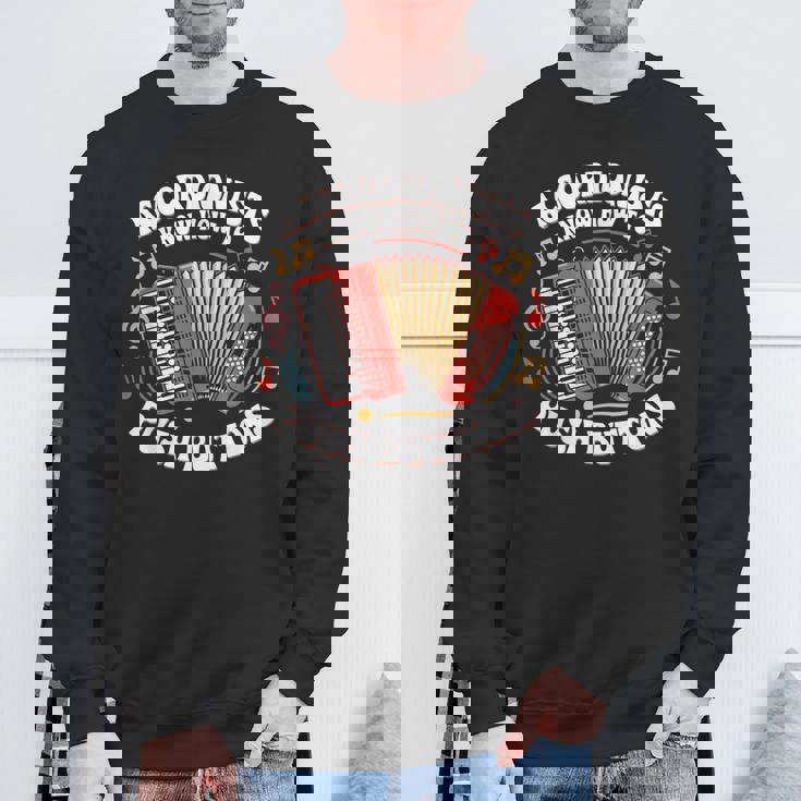 Accordionists Know How To Push Buttons 面白い レトロ アコーディオン スウェットシャツ 高齢者への贈り物