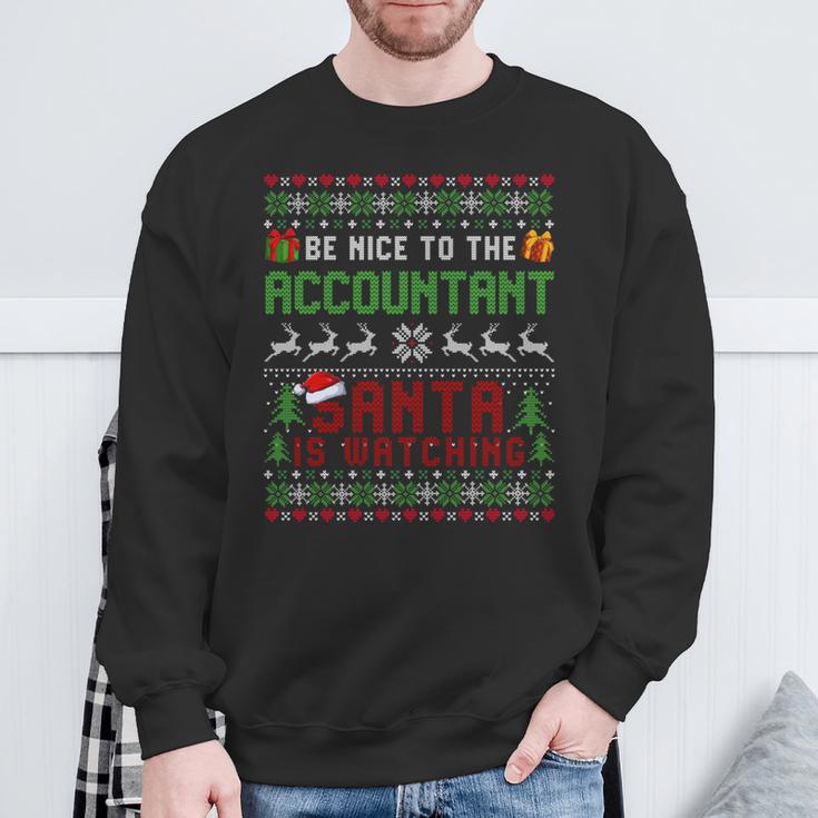 C'est Drôleois Gentil Avec Le Comptable Le Père Noël Regarde Noël Manche Longue Sweater e Cadeaux pour les vieillards