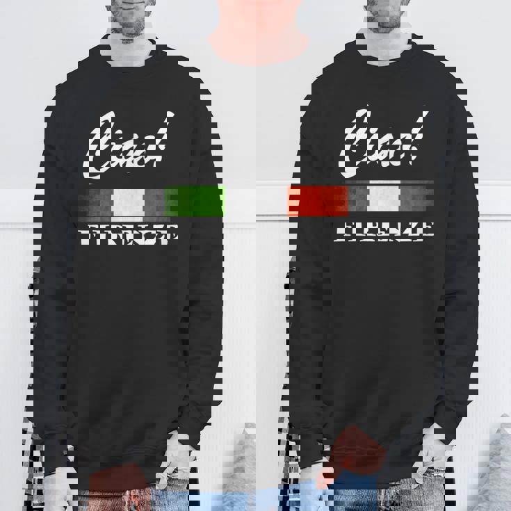 Ciao Italia トリコローレ イタリア国旗 フィレンツェ フィレンツェ イタリア 長袖tシャツ スウェットシャツ 高齢者への贈り物