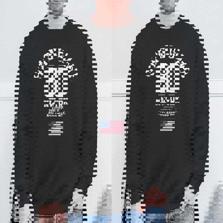 Cooltaten Island New York City Illustration Fashiontyle スウェットシャツ 高齢者への贈り物