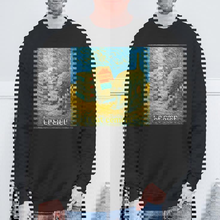 I Eat Cement 猫 ゴッホ 印象派 絵画 美学 スウェットシャツ 高齢者への贈り物