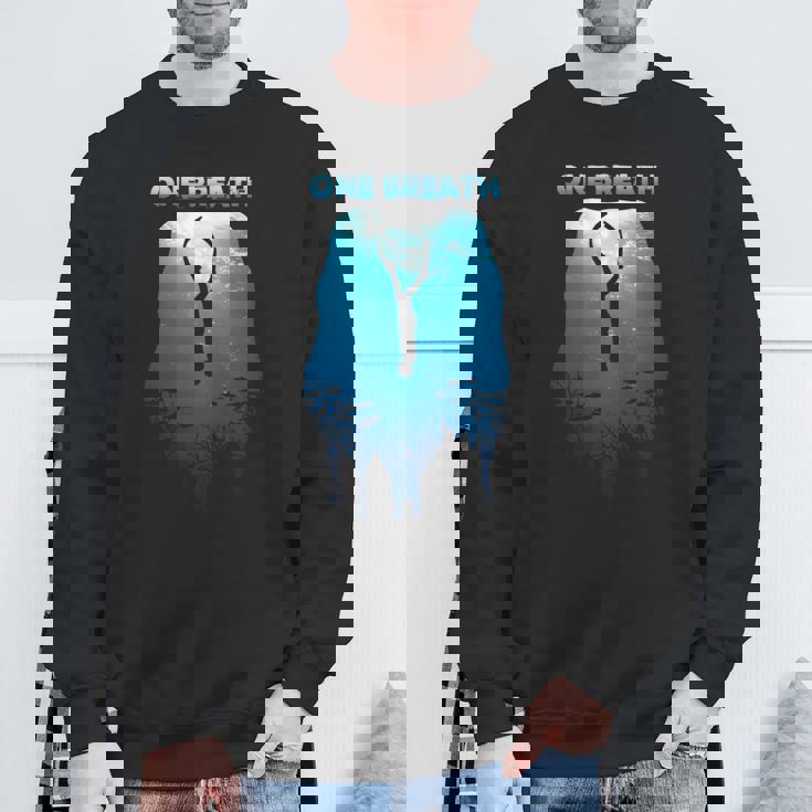 Freediving One Breath ダイビング Apnea オーシャンフリー ダイブシー 長袖tシャツ スウェットシャツ 高齢者への贈り物