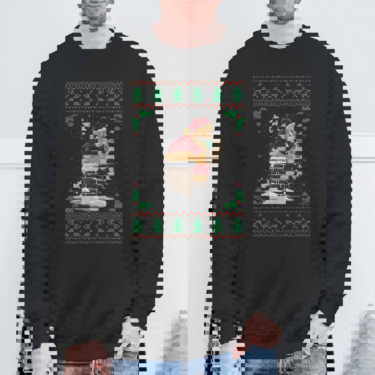 Santa Pooping Down The Chimney Ugly Christmas Sweater Sweatshirt Gifts for Old Men