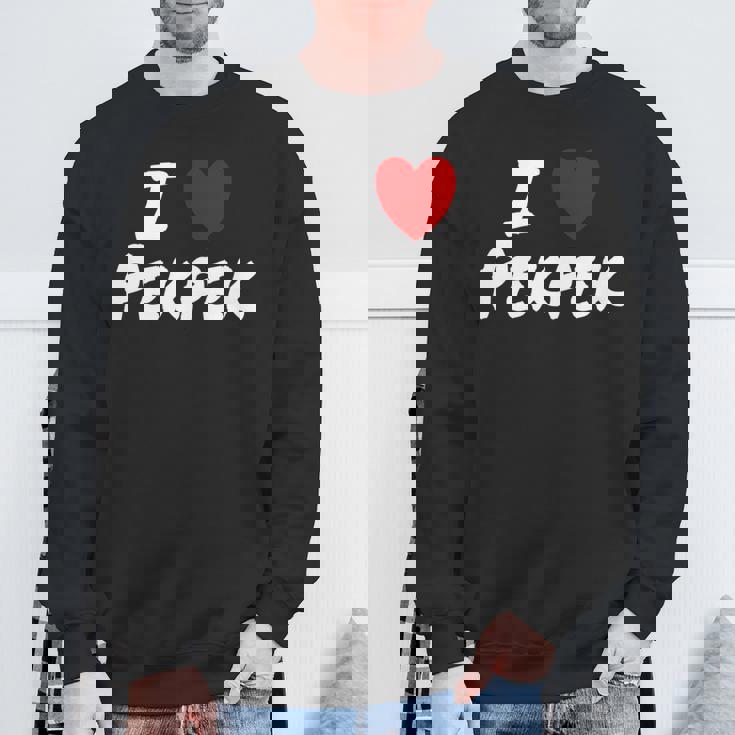 I Heart 愛 Pekpek フィリピンタガログ語 フィリピン フィリピン人 長袖tシャツ スウェットシャツ 高齢者への贈り物