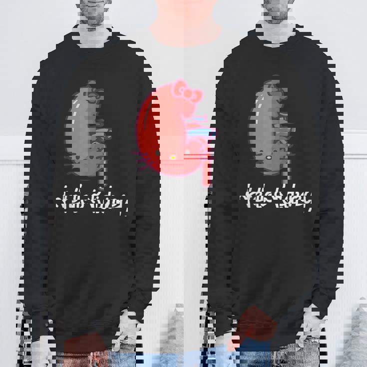 Hello Kidney おもしろ お医者さんへの感謝を示す スウェットシャツ 高齢者への贈り物