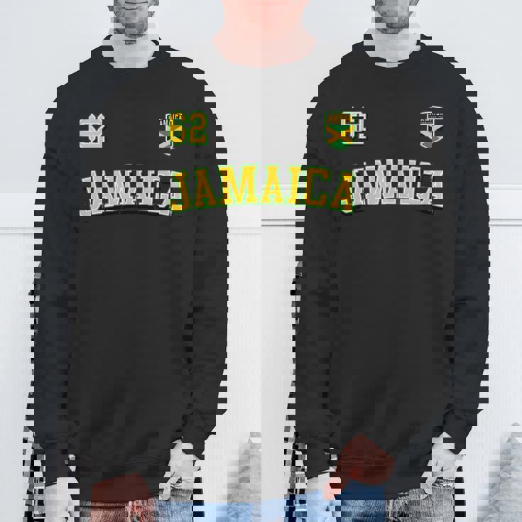 Jamaica 62 2024 年独立記念日ジャマイカ国旗ジャージ 長袖tシャツ スウェットシャツ 高齢者への贈り物
