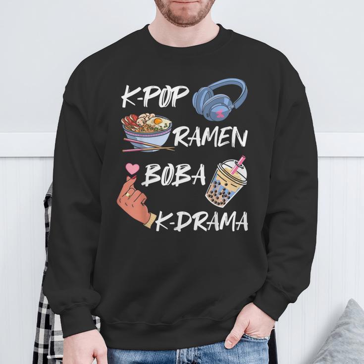 K-Pop Ramen Boba K-Drama Cuisineud-Coréenne Film Musique Amoureux Sweater e Cadeaux pour les vieillards
