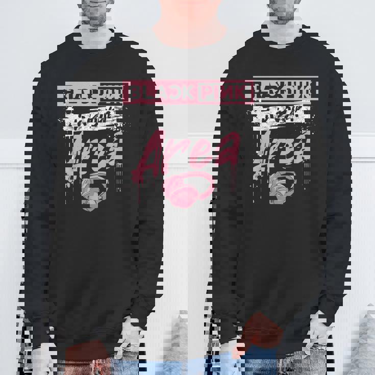 K-Pop 韓国ポップファッション ブラック ピンク 韓国 K-Pop好き向け スウェットシャツ 高齢者への贈り物