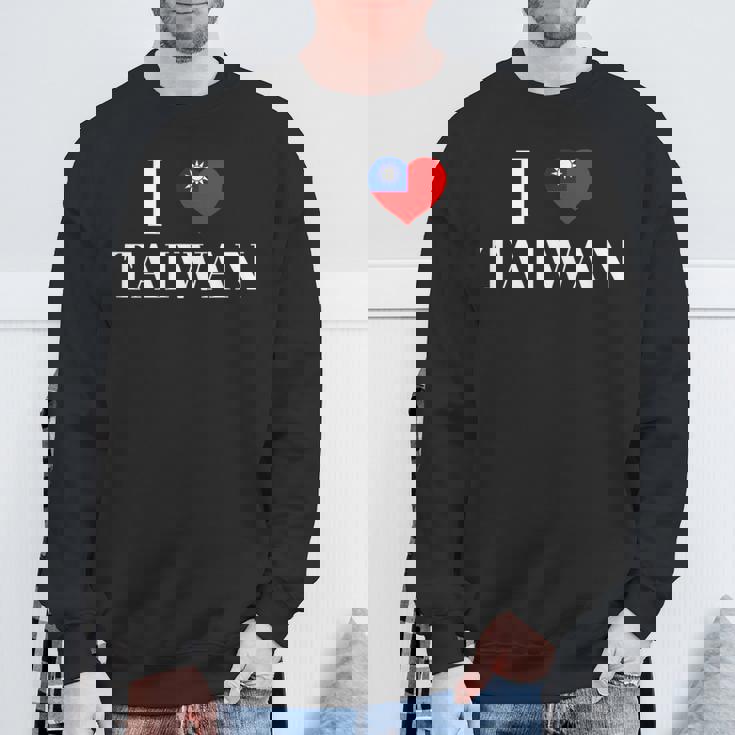 I Love Heart 台湾国旗 台湾 台湾 プライド Roc 台北 スウェットシャツ 高齢者への贈り物