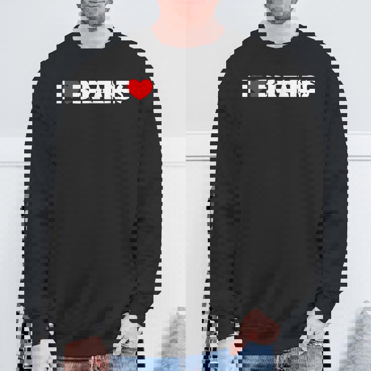 I Love ハート Brains スウェットシャツ 高齢者への贈り物