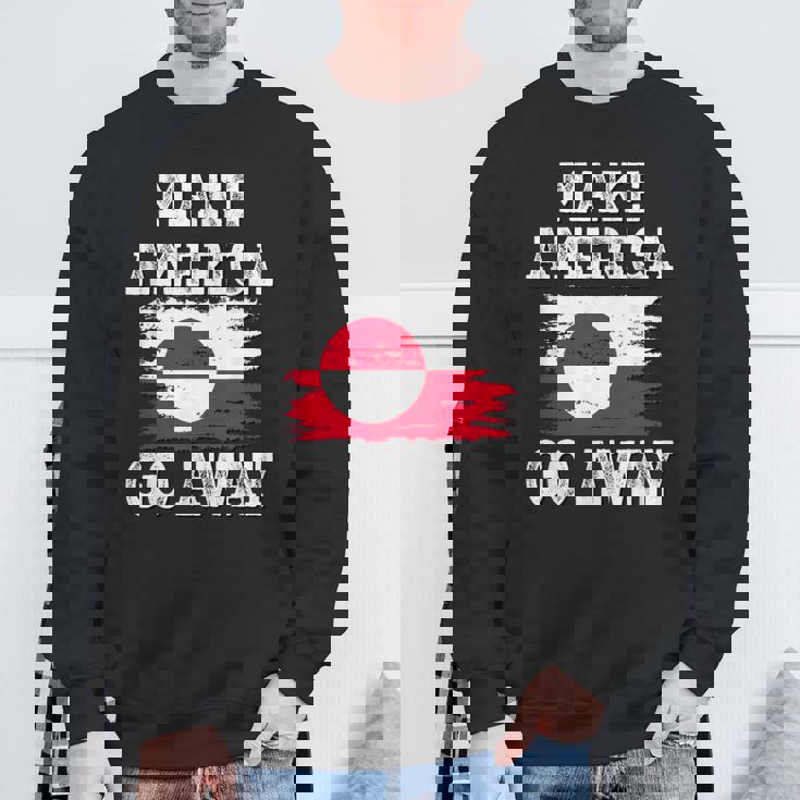 Make America Go Away グリーンランド国旗 アンティーク調 スウェットシャツ 高齢者への贈り物