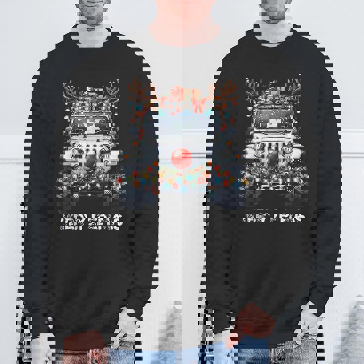 Merry Jeepmas Ugly Light Reindeer Christmas Sweatshirt Gifts for Old Men Merry Jeepmas Ugly Light Reindeer Christmas Sweatshirt Gifts for Old Men