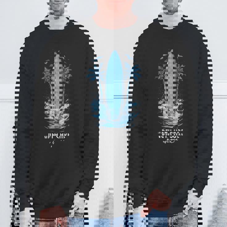 North Shore Oahu Hawaii Vintage Surf Beach Surfer Souvenir Sweatshirt Unisex Gifts for Old Men
