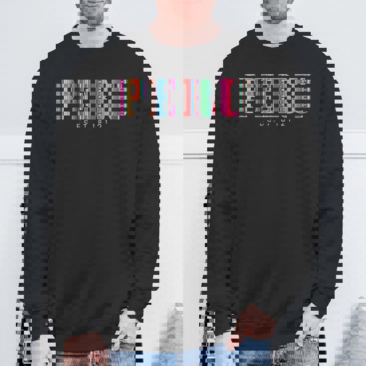 Peru Est 1821 ペルー風 ルーツ プライド ビンテージ ペルー風 スウェットシャツ 高齢者への贈り物