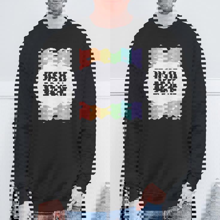 Proud Brah ゲイプライドフラッグ ジェンダー平等 パステルブラ 長袖tシャツ スウェットシャツ 高齢者への贈り物